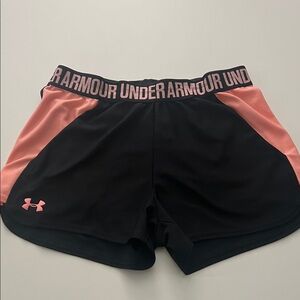 Under Armour Black and Coral Athletic Shorts